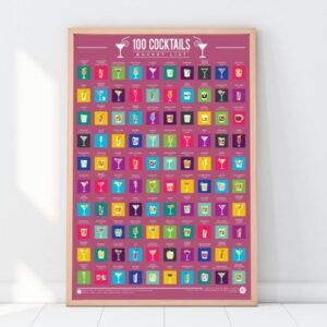 Stírací plakát 100 nejlepších koktejlů – Bucket list
