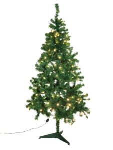 Umělý vánoční stromek s LED bílými žárovkami, 180 cm
